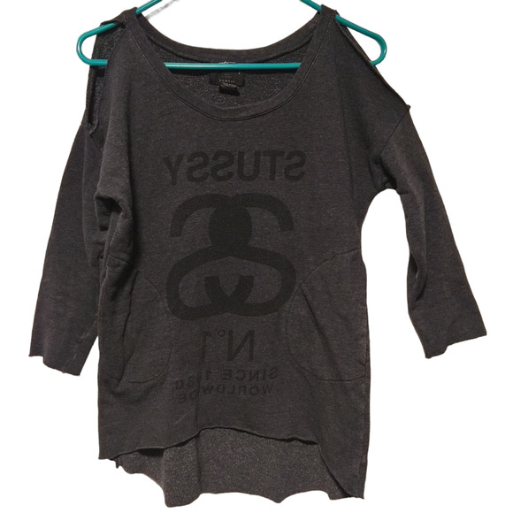 Stussy Open Shoulder Backward Logo Pocket Sweatshirt. M - Picture 1 of 7